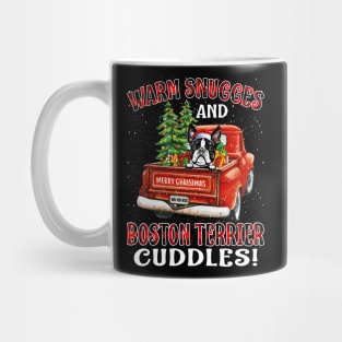 Warm Snuggles And Boston Terrier Cuddles Ugly Christmas Sweater Mug